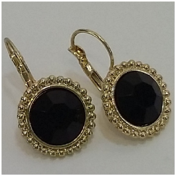 Leaverback Colored Crystal Earrings - Picture 2 of 8